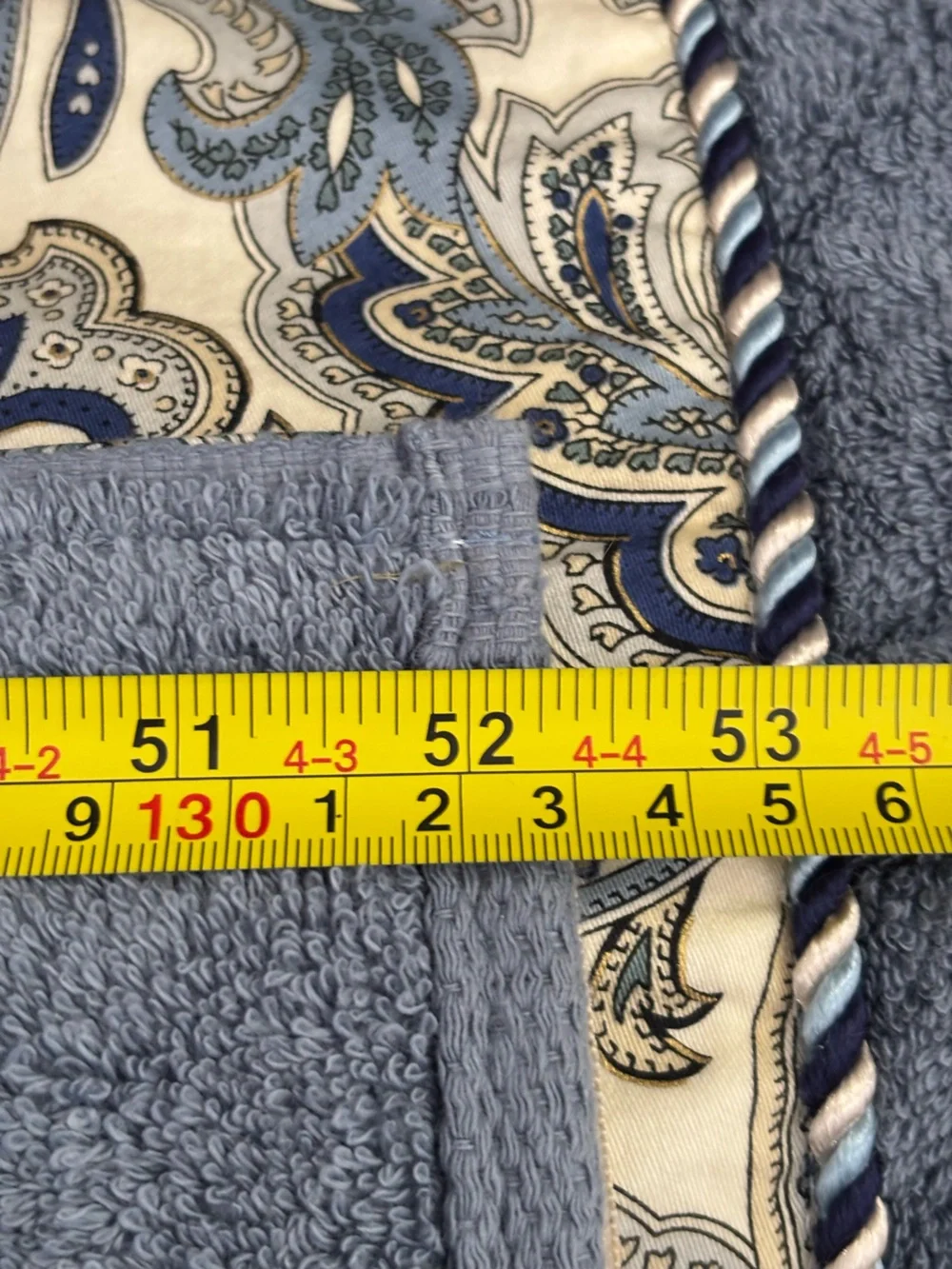 NEW Avanti Premier Egyptian Cotton Bath Towels Set of 2 Blue & Paisley 26x52